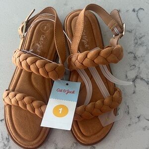 Cat & Jack Brown Braided Kids Sandals